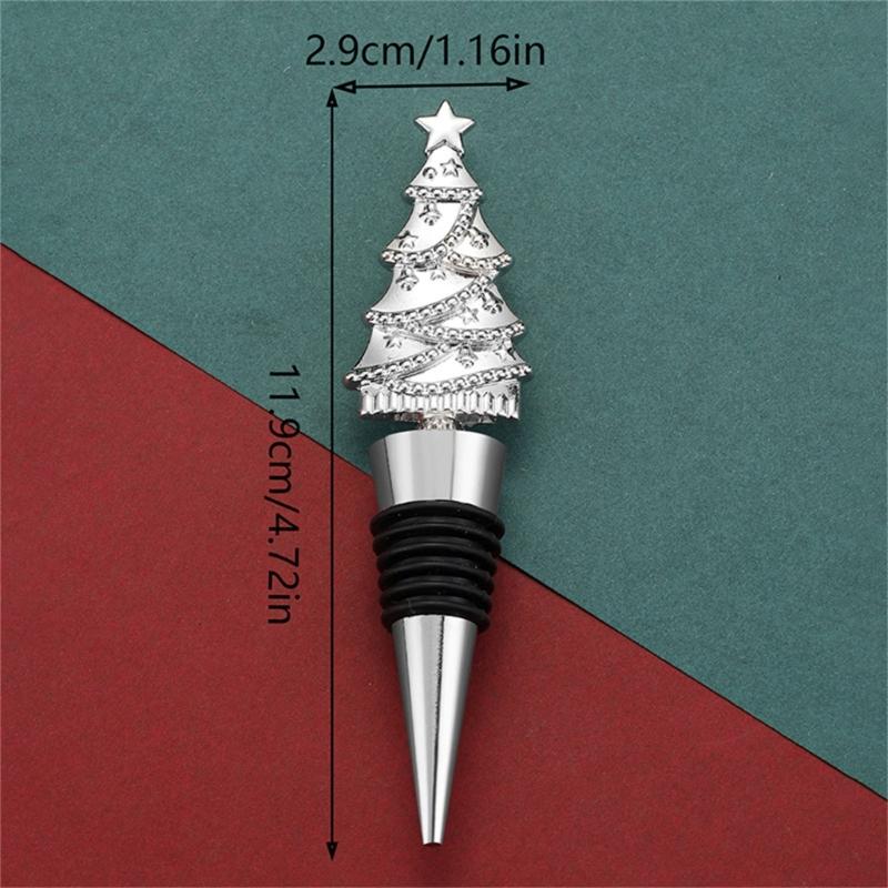 Holiday Wine Stopper Christmas Tree Decoration Practical Zincs Alloy Bottle Cork For Home Party Decoration