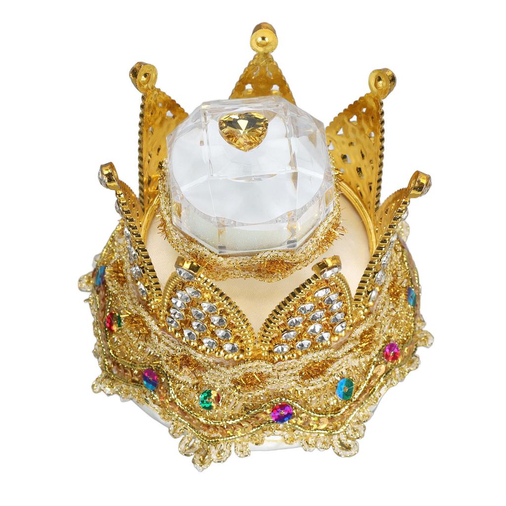 Crown Ring Box Luxurious Romantic Engagement Ring Box Portable Compact Wedding Ring Case Multipurpose Jewellry Display