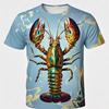 Funny Crayfish Graphic Short Sleeve Children's Clothing Boy Tshirt Fashion Casual Kids Summer Clothes Girl Clothes O-Neck Tops