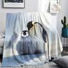 Penguin Print Flannel Blanket, High quality Comfortable for All Seasons, Home Decor, Warmth and Comfort, Perfect for Christmas Gifts