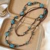Ethnic Style Beaded Necklaces Bohemia Sweater Chain Fashion Jewelry Ceramic Chain  For Women