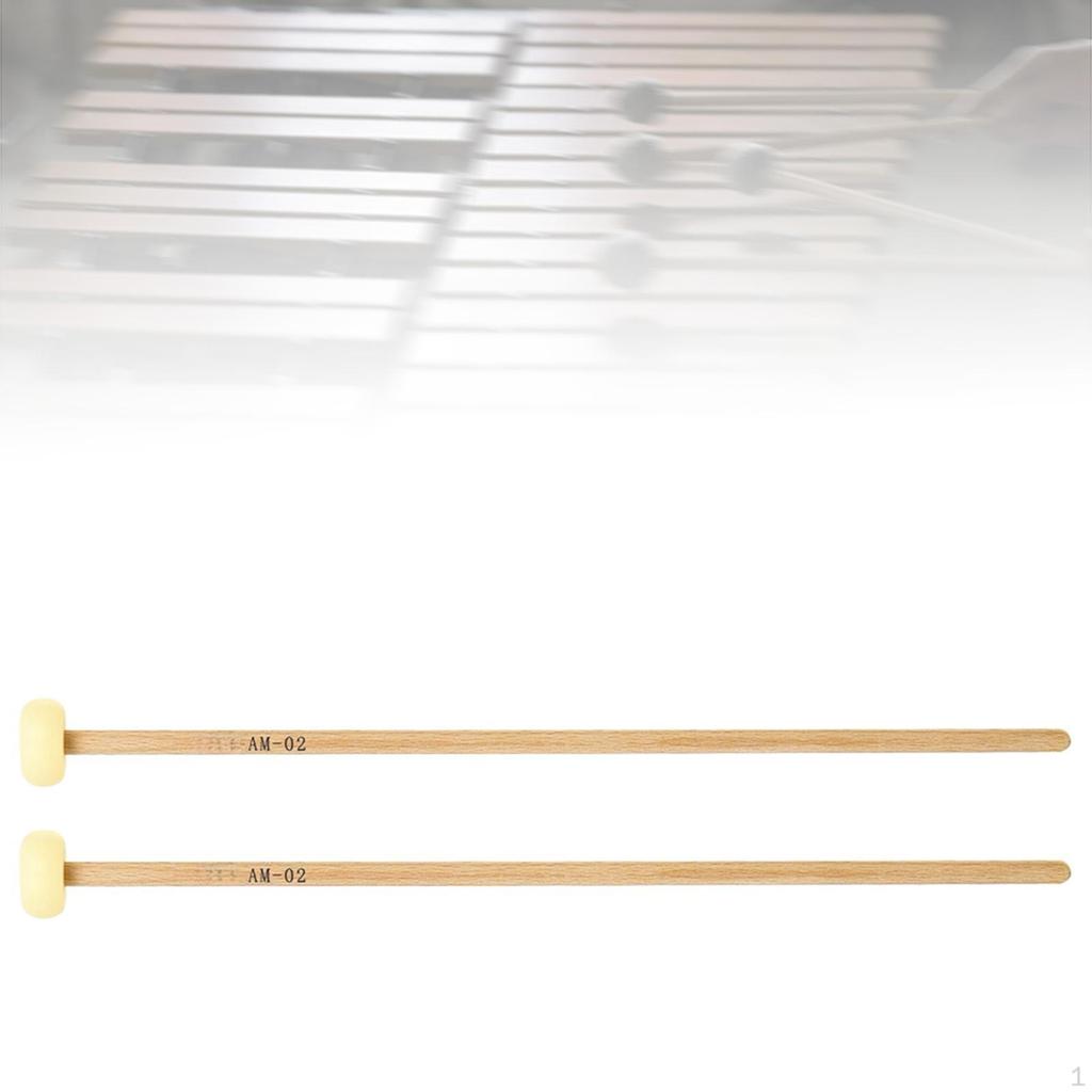 2 Glockenspiel Mallet Sticks with Rubber Head for Marimba and Chime