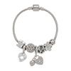 Pan's DIY Rhinestone Heart & Key Lock Beaded Bracelet for Women – Fashion Jewelry Gift
