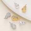 2pcs/pack 18K Gold Color Plated Copper Zircon Gourd Shape Pendants For DIY Bracelet Necklace Jewelry Making Accessories