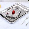 Stainless Steel Barbecue Tea Storage Serving Trays Grill Rectangle Meat Utensils Restaurant Rice Sausage Steamed Metal Plat R5F5