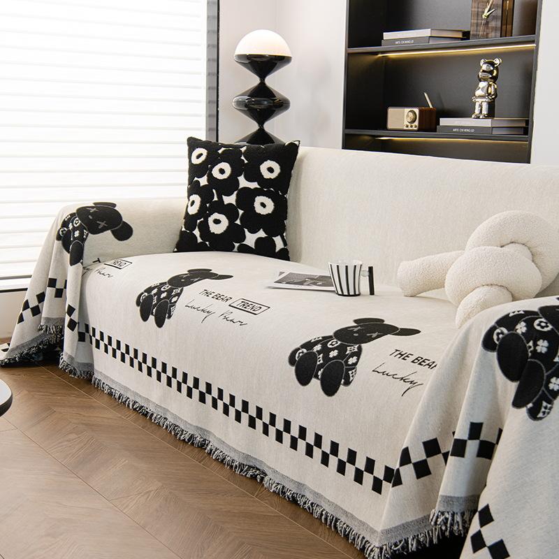 Bear Cover Blanket Sofa Towel Ins Style Sofa Cover Cloth Universal Full Covered Sofa Cover Sofa Cushion Four Seasons Universal