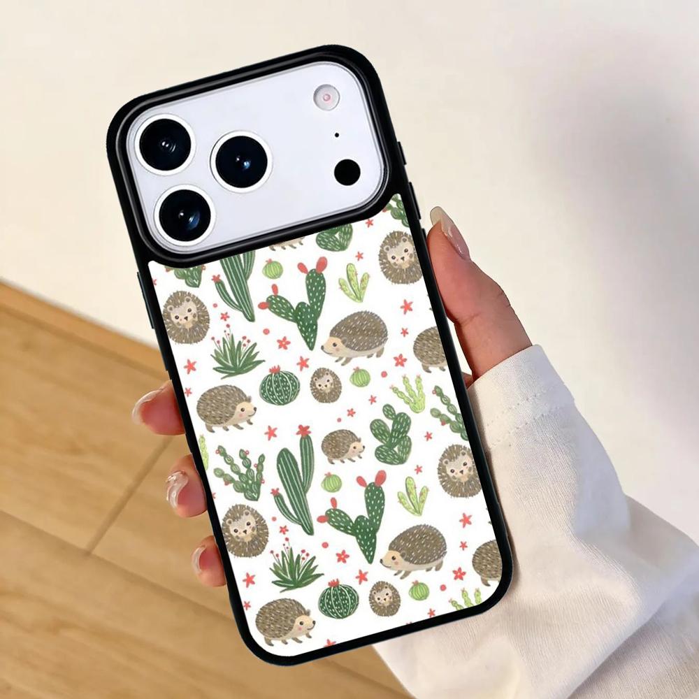Animal Hedgehog cute Mobile Phone Case for IPhone 17 AIR 16pro Max 15 14 13 12 11 Bumper Cover