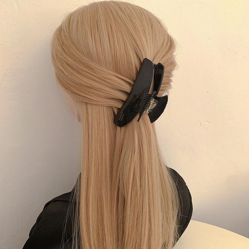 New Creative Design 10.3CM Geometric Scallop Large Hair Clip Claw Rerto Black White Acetic Acid Shark Clip Hair Accessories
