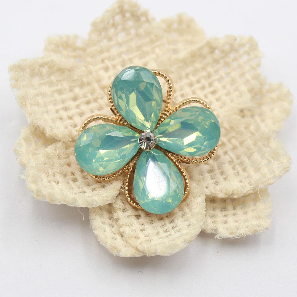 New 4 pieces of 25 * 29MM gold droplet protein alloy flower plate DIY clothing accessories hair accessories decoration accessori