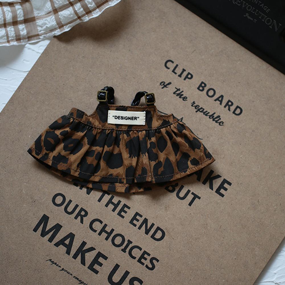 Miniature Leopard Print Back Dress for 17cm Labubu Dolls Cute DIY Doll Clothes Fashion Accessories Lovely Outfit Gifts for Girls Friends