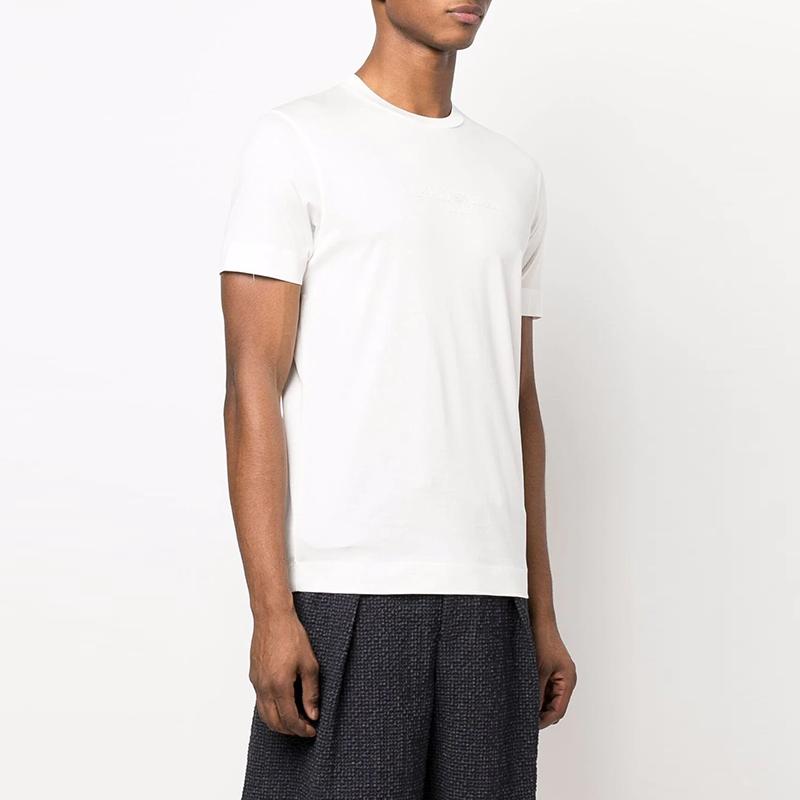 Emporio Armani T-Shirts Men's Vanilla White Crew Neck Moderate 3L1TCF-1JUVZ-0128