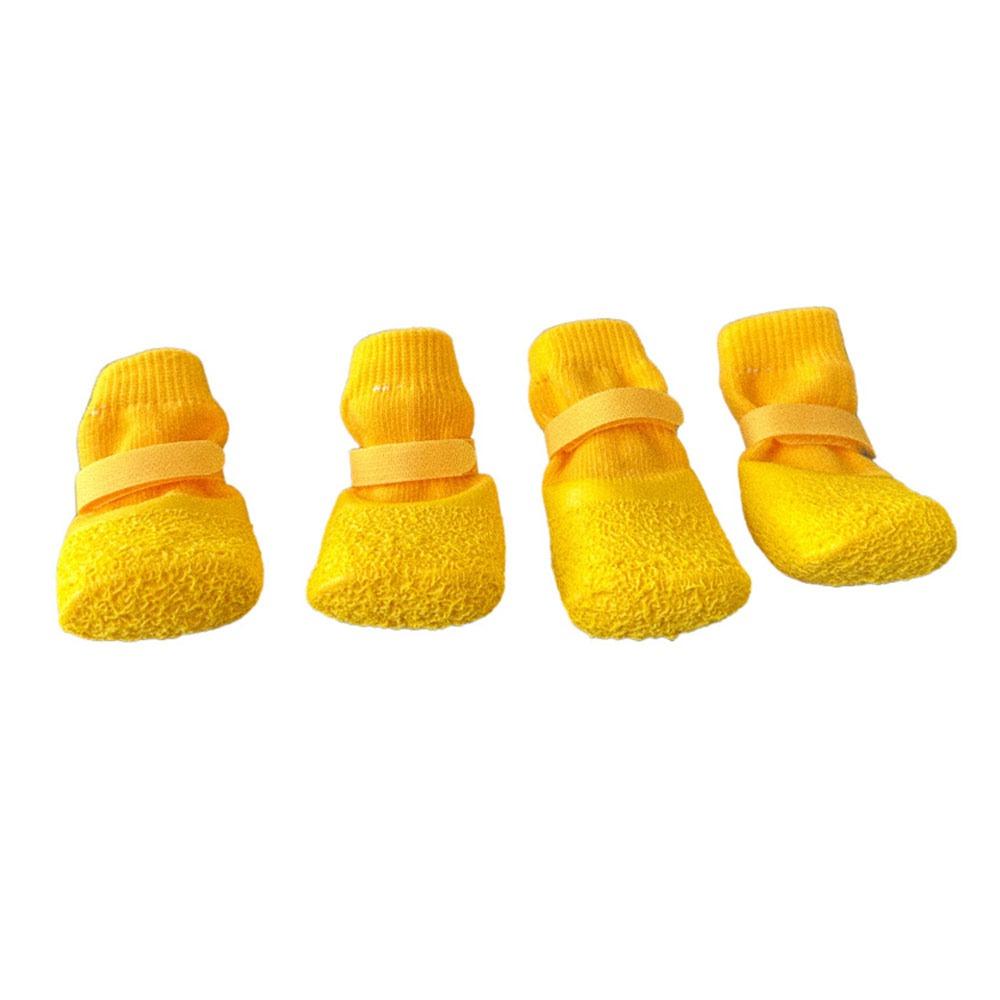 4Pcs/Set Cute Anti-slip Dog Shoes Anti-dirty Waterproof Pet Boots Adjustable Wear Resistant Dog Foot Cover Autumn Winter