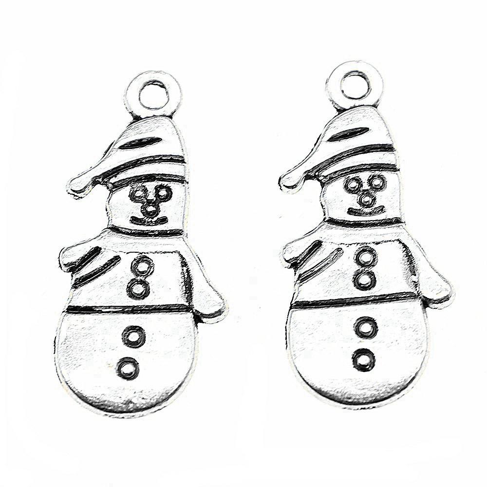 Snowmen Charms Snowflake Pendants For Winter Christmas Themed Jewelry
