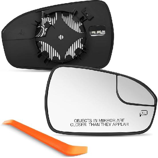 Passenger Side Mirror Replacement For Ford Fusion 2013 2014 2015 2016 2017 2018  , Right Side Exterior Mirror Glass, Heated, Chrome Convex Mirror