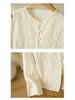 Bieyang Women's New Chinese Style Embroidered Long Sleeve Shirt - 2025 Autumn Collection, Light Luxury Feel