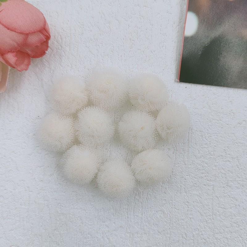 1,5 cm Doppelfarbiges Elastisches Netzblumen-Pompon-Spitzen-Haarschmuck, DIY Koreanischer Stil