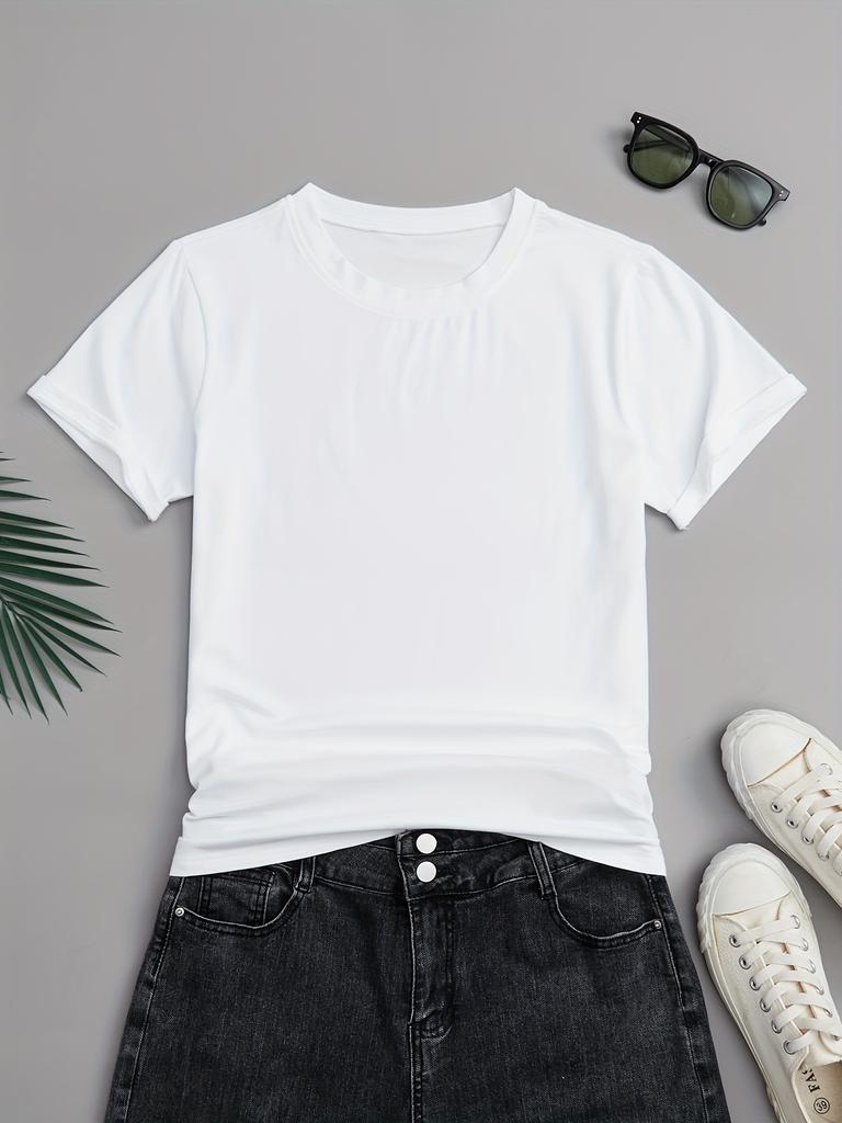 Womens Tops Short Sleeve Crewneck T-Shirts Loose Casual Blouses Summer Tees