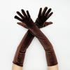 Winter Long Thickened Golden Velvet Gloves Stage Performance Etiquette Costume Gloves 1920S Vintage Prom Gloves
