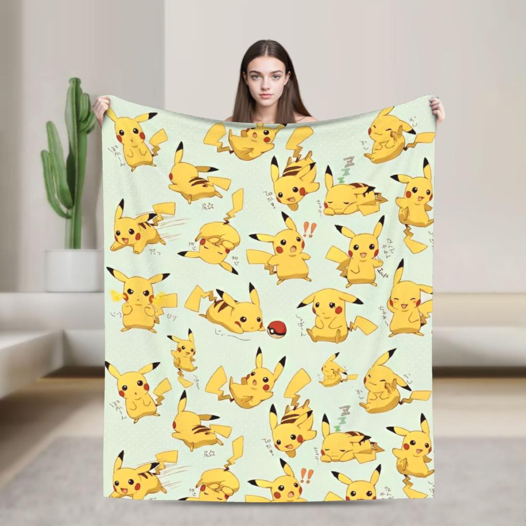 Cute Cartoon Squirtle Blankets Poke-Mon Flannel Awesome Warm Throw Blankets for Home Restaurant Spring Autumn