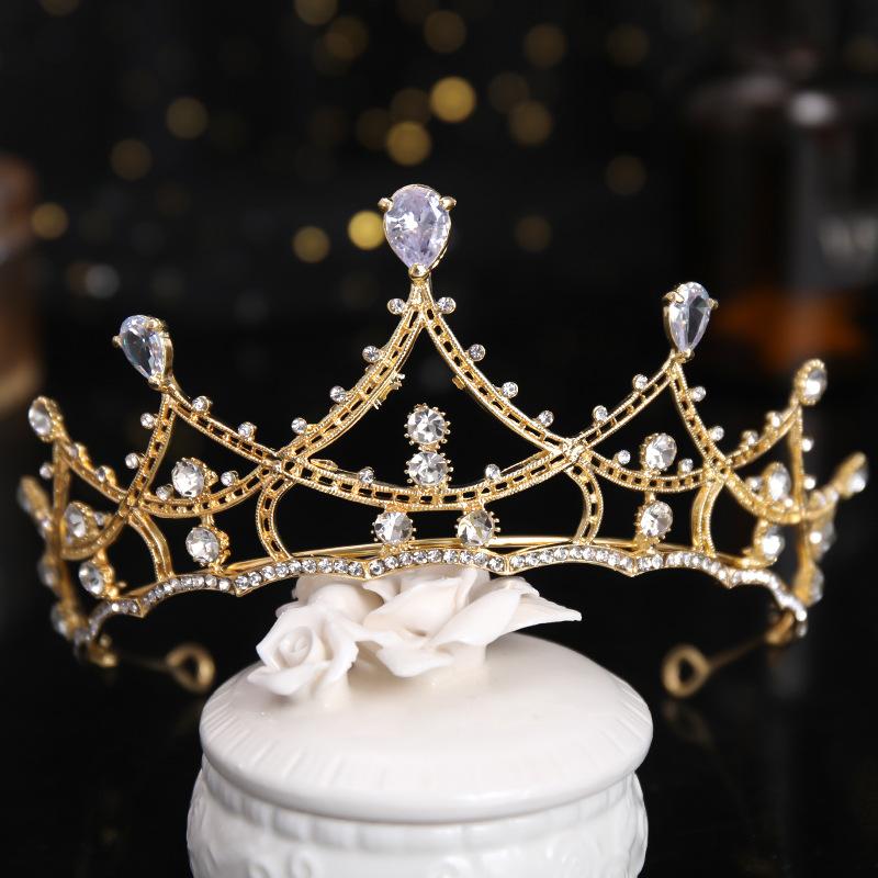 DIEZI Elegant Luxury Girls Crystal Bridal Tiara Crown Birthday Party New Fashion Bride Queen Headbands Hair Jewelry Accessories
