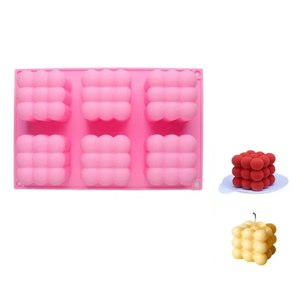 6 Cavity Silicone Candle Mold Large Bubble Ball Baking Molds 3D Bubble Cube Mold  Chocolate Making
