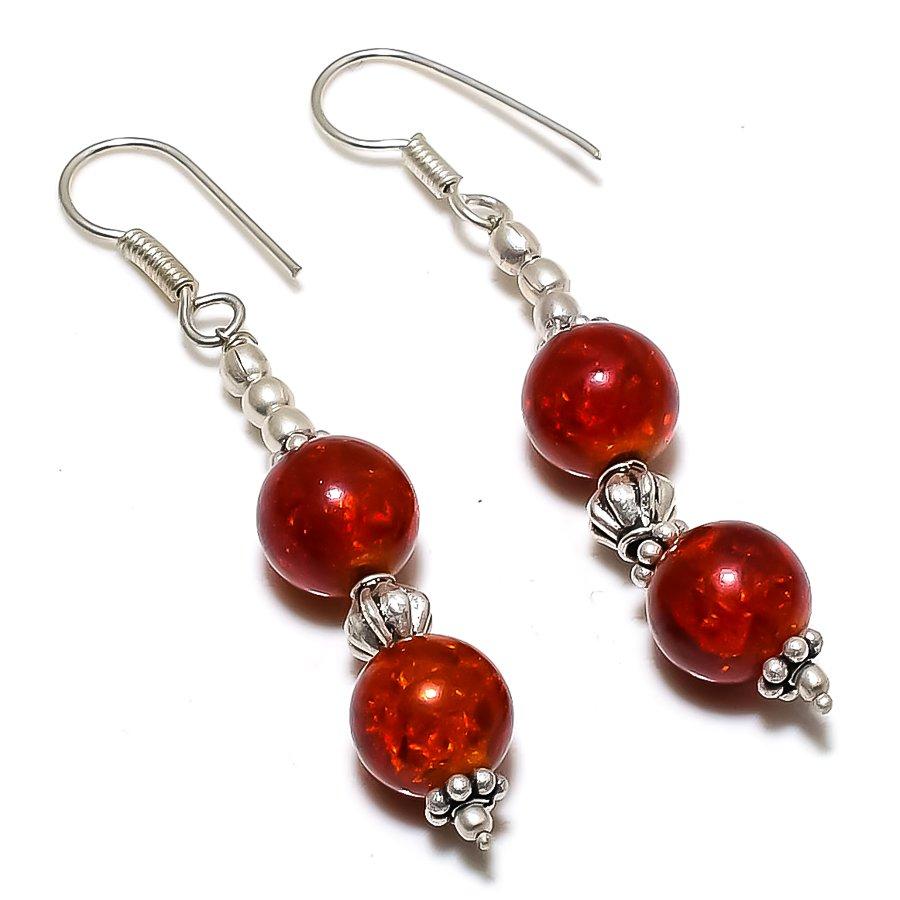 

Ювелирные серьги из натурального балтийского янтаря из стерлингового серебра 925 пробы 2,36 дюйма M0e76