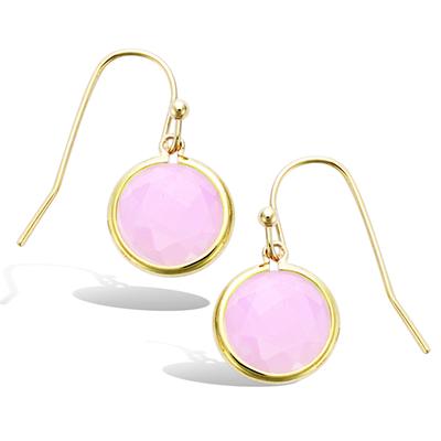[Q6844] - Gold Plated Earrings 'Cleopatra' Rose Gold (milky) - 10 Mm