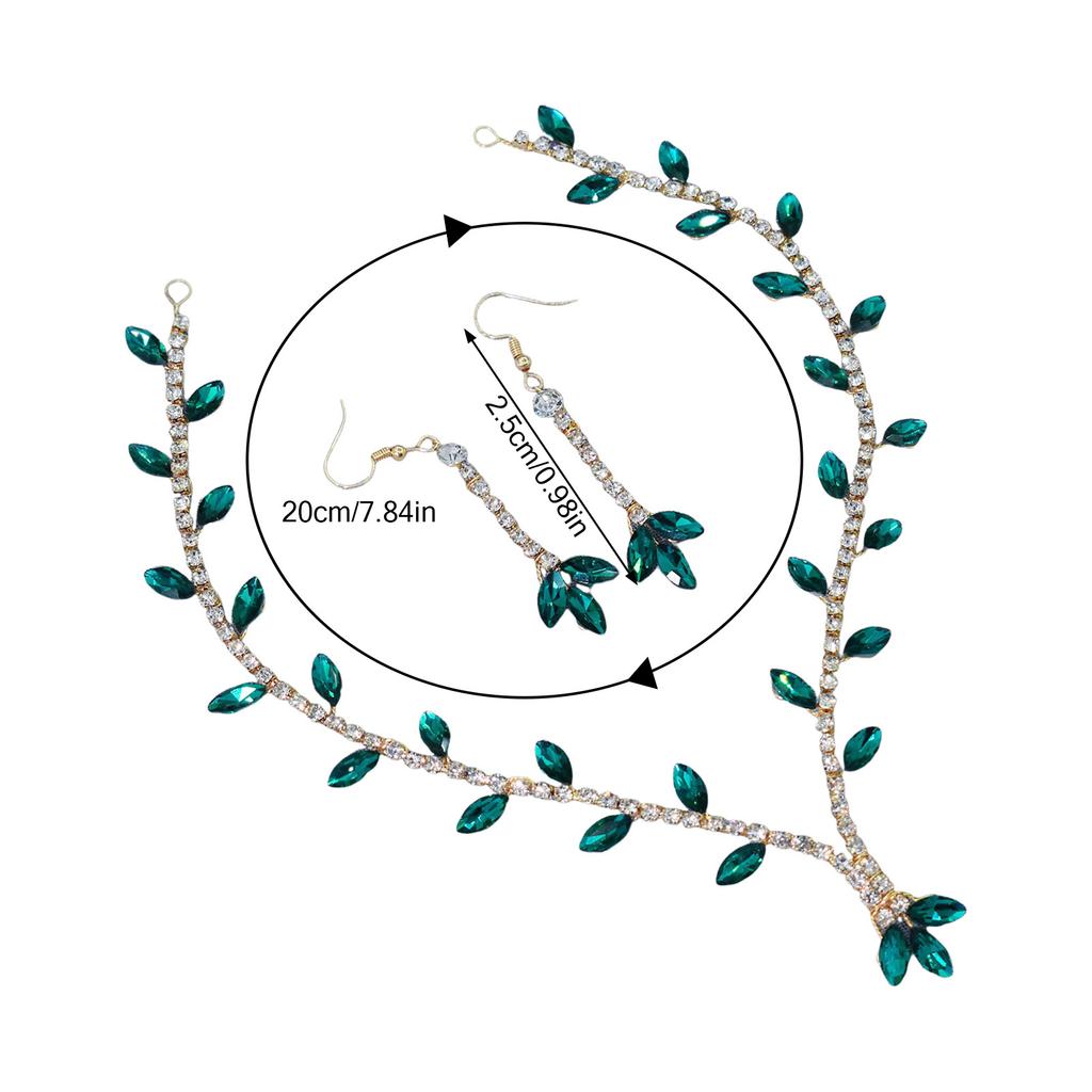 Rhinestone Wedding Hairband with Earrings Sparkling Rhinestone Forehead Jewelry for Women Party Hair Jewelry Accessories