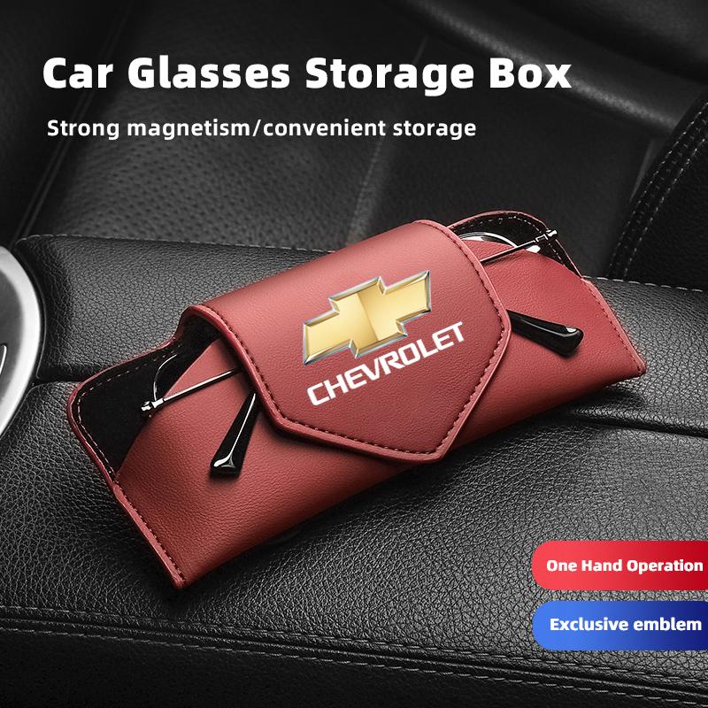 Auto Leder Brillenetui Sonnenbrillenbox Innenaufbewahrung Für Chevrolet Spark Captiva Cruze Malibu Equinox Trax Camaro Blazer