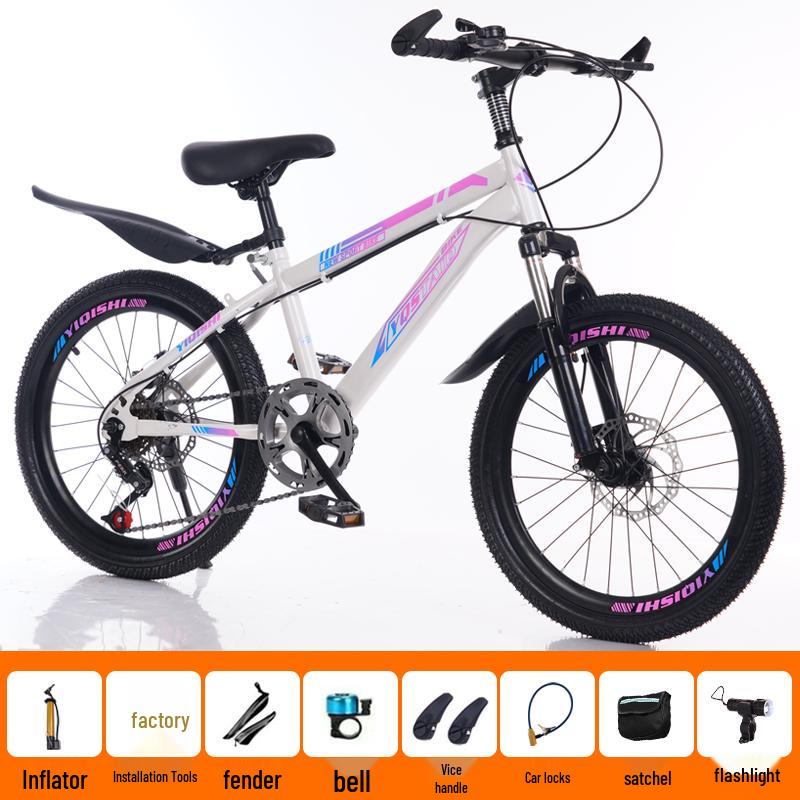 Children's Mountain Bike: Variable Speed, Disc Brake, Ages 6-12, Suitable for Boys, Girls, and Teens