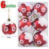 24/6PCS Christmas Balls Electroplating Color Painting Xmas Round Ball Xmas Tree Hanging Pendants Ornaments New Year Party Decor