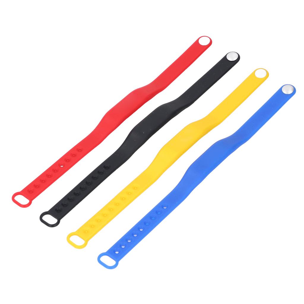 4PCS NFC Wristband Water Resistant Colorful Silicone Bracelet Rewritable Access Control Wristband for Swimming Pool
