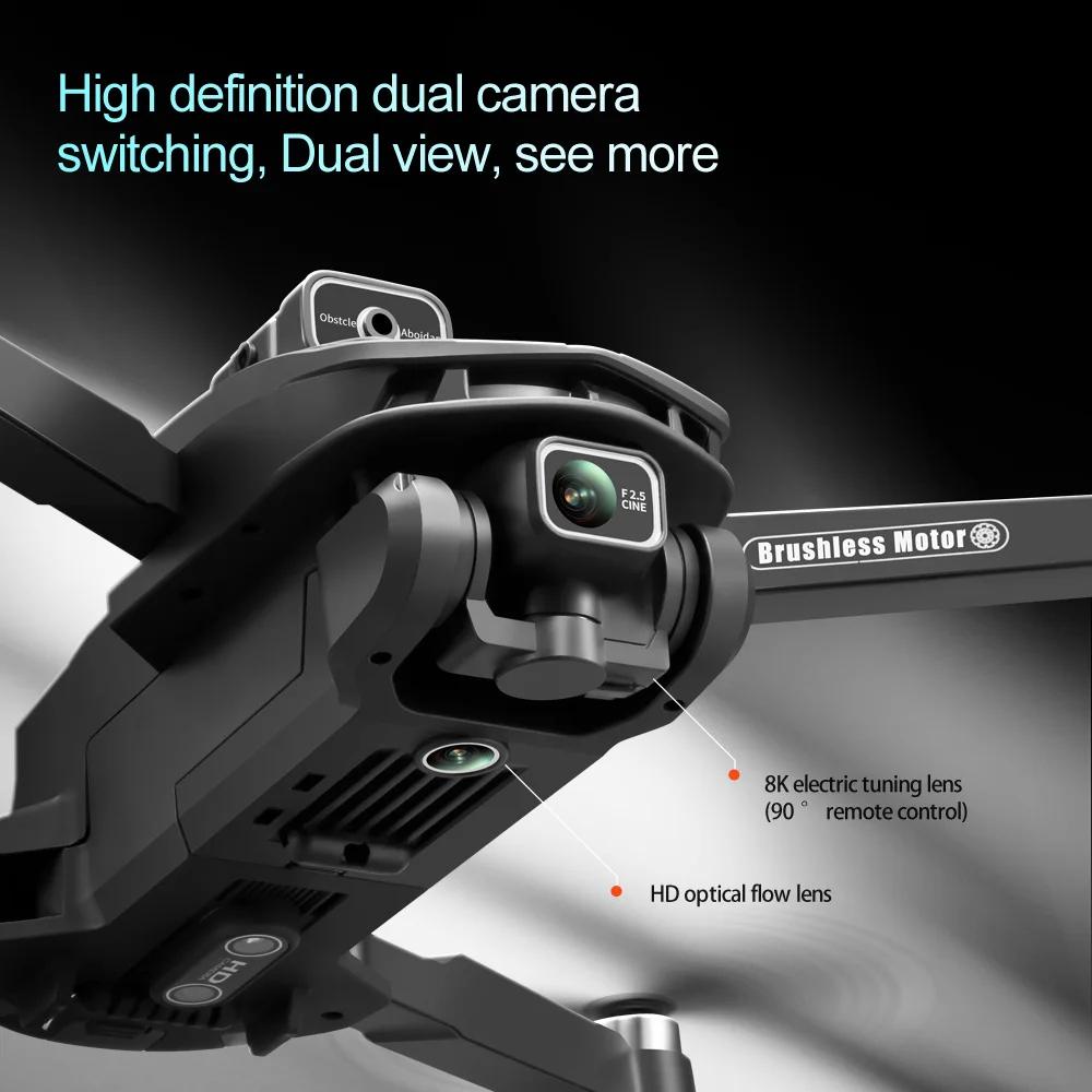 2026 New Upgraded V168 Pro Max GPS LCD Screen Ccontrol 8K HD Dual Cameras Remote WIFI FPV Remote Control Portable Obstacle Avoidance Drone