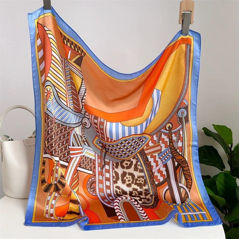 New 70cm Small Square Scarf Colorful Printed Scarf Hijab Female Headband Kerchief Luxury Neck Tie Shawl Wrap
