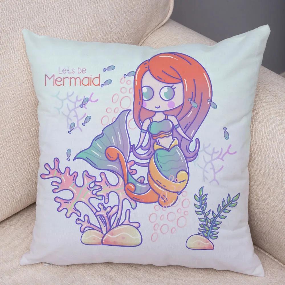 Taie d'Oreiller Décorative En Forme De Sirène Mignonne, Ornements De Bureau, De Salon, De Maison