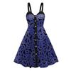 Halloween skirt women's dress new skeleton spider web digital printing suspender vest dress women