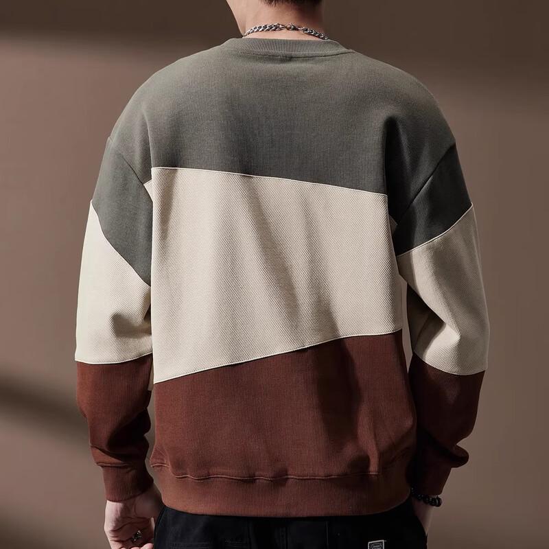Men's Heavyweight Color-block Loose Fit Sweatshirt