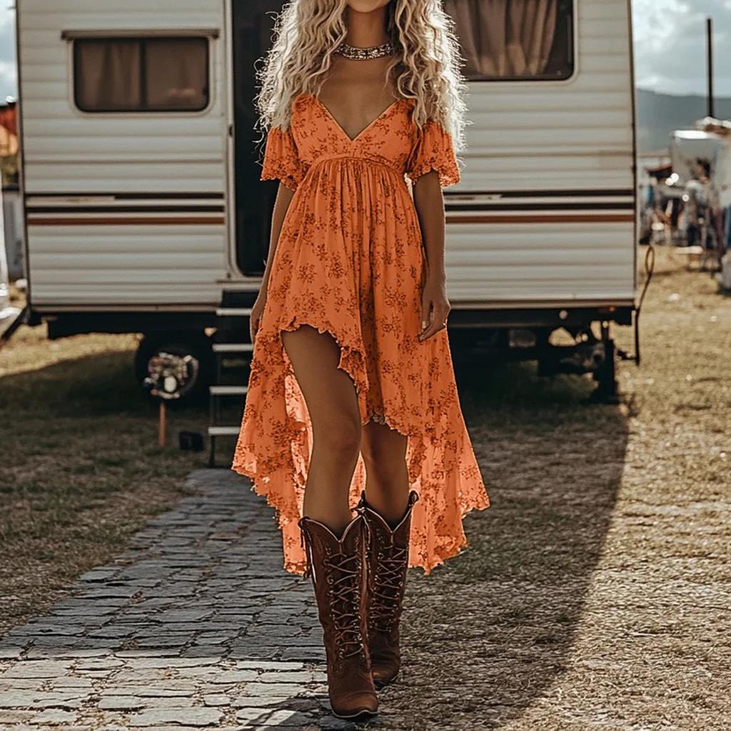 Damska marszczona dopasowana sukienka maxi z krótkim rękawem, siateczkowy dekolt V, długie sukienki na imprezę koktajlową