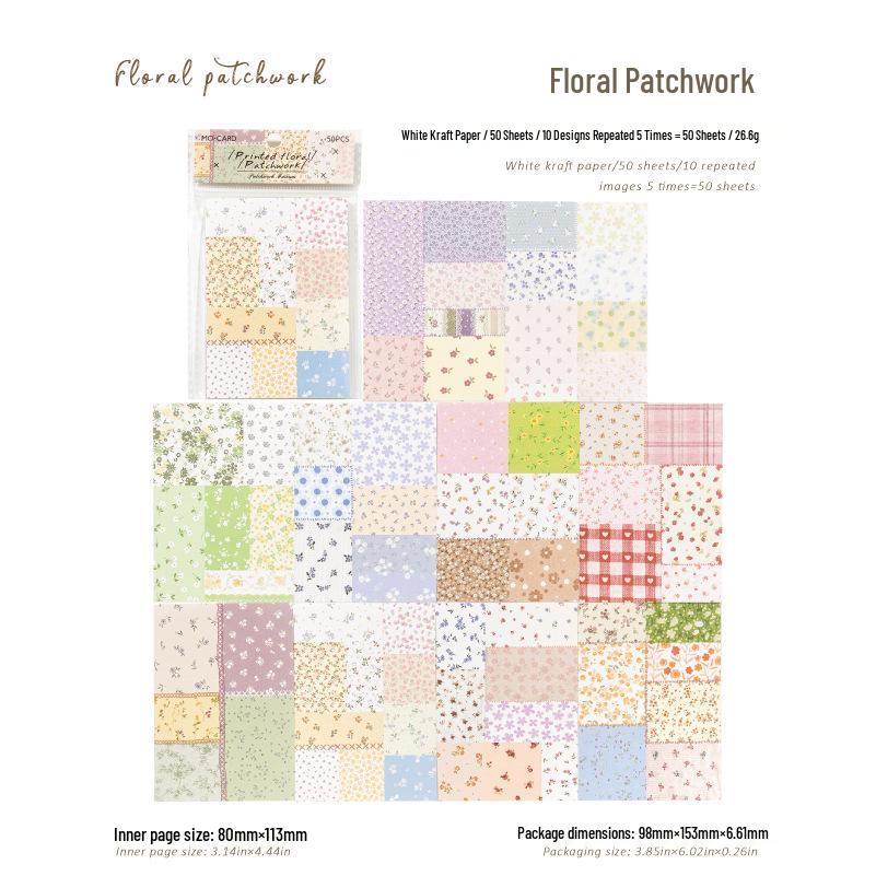 MòMò Salt Style Plaid Patchwork Pattern Journal Sticky Notes Book