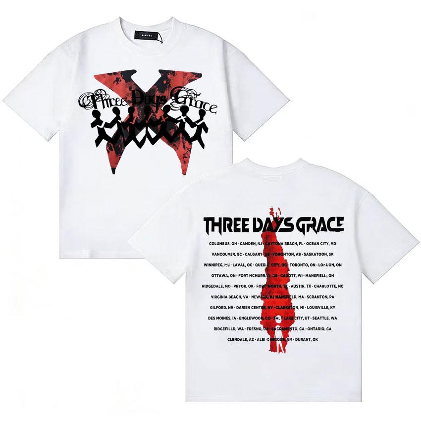ALIENATION 2025 TOUR TEE THREE DAYS GRACE Tshirts Cotton Harajuku Short Sleeve Tshirt Unisexs Women Y2K ONeck Gothic Cozy T Shirt