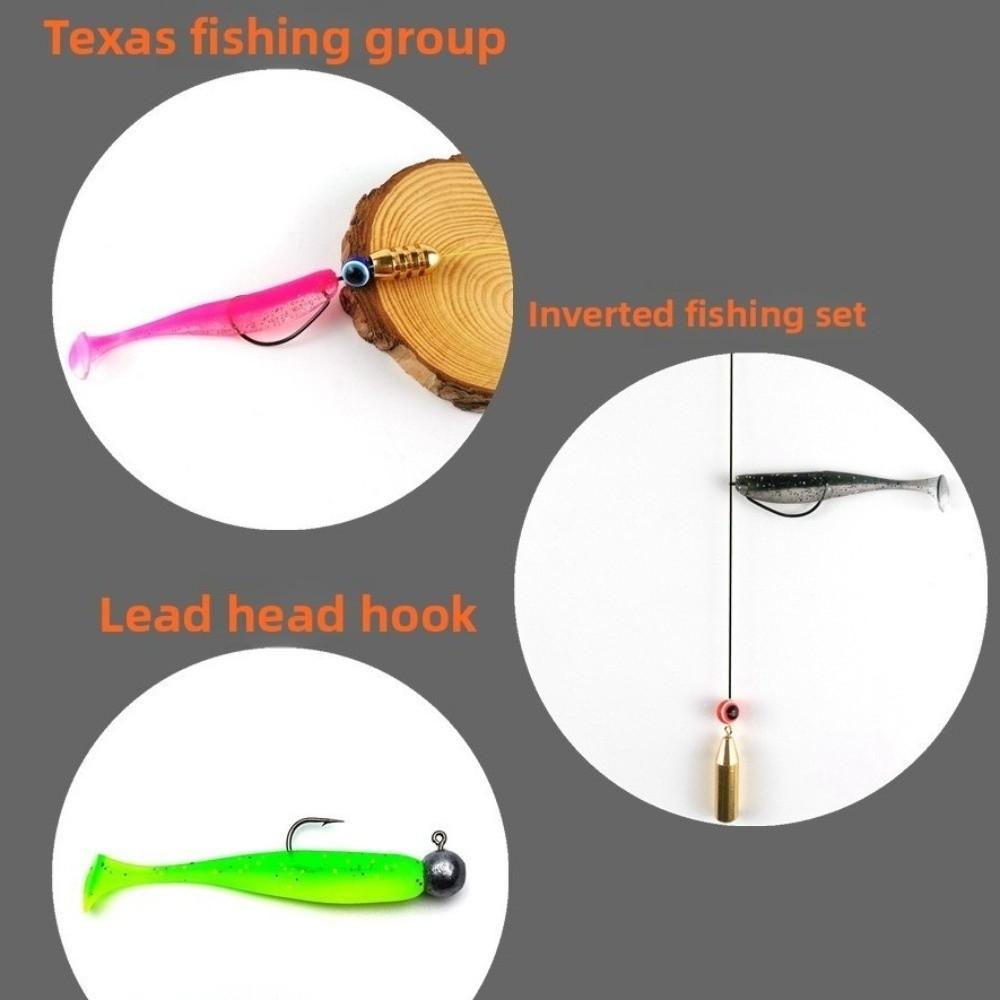 100Pcs/box T Tail Soft Bait Silicone Fishing Tackle Portable Soft Fishing Lures  Freshwater Fishing