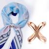 Scarf Button X-Type Design Compact Size Versatile Alloy Scarf Clasp Scarves Brooches Clothes Scarf Fastener Outfit Accessory