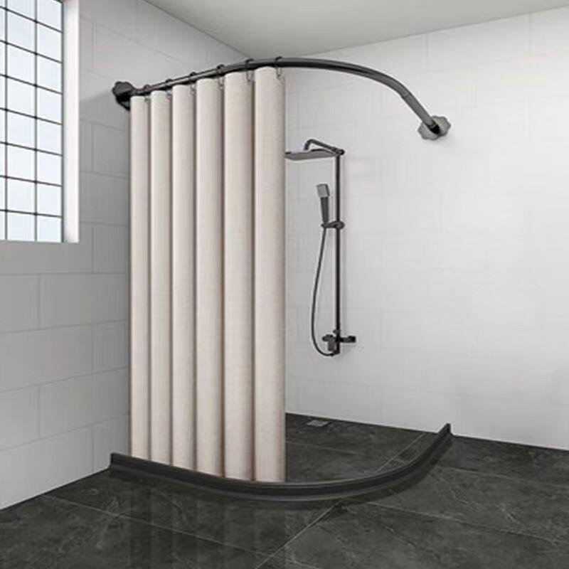 Mahu Tuun Fúrásmentes L-alakú Ívelt Zuhanyfüggönytartó Rúd Szett