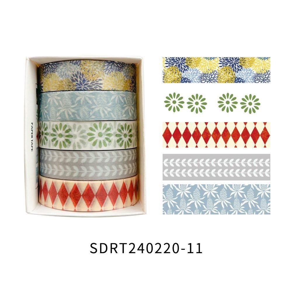 One Box/5 Rolls Retro Art Handheld Stickers High Beauty Film Cute Packaging Basic DIY