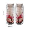 3D Patron Sokken Flop Print Sokken 4 Paren Katoen Modieus Ademend Manicure Laag Uitgesneden Absorberend voor Yoga