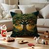 Indian Tree Of Life Cushion Cover Anti-dustmite Pillowcase Invisible Zipper Silky Short Plush Sofa Cushion Cover
