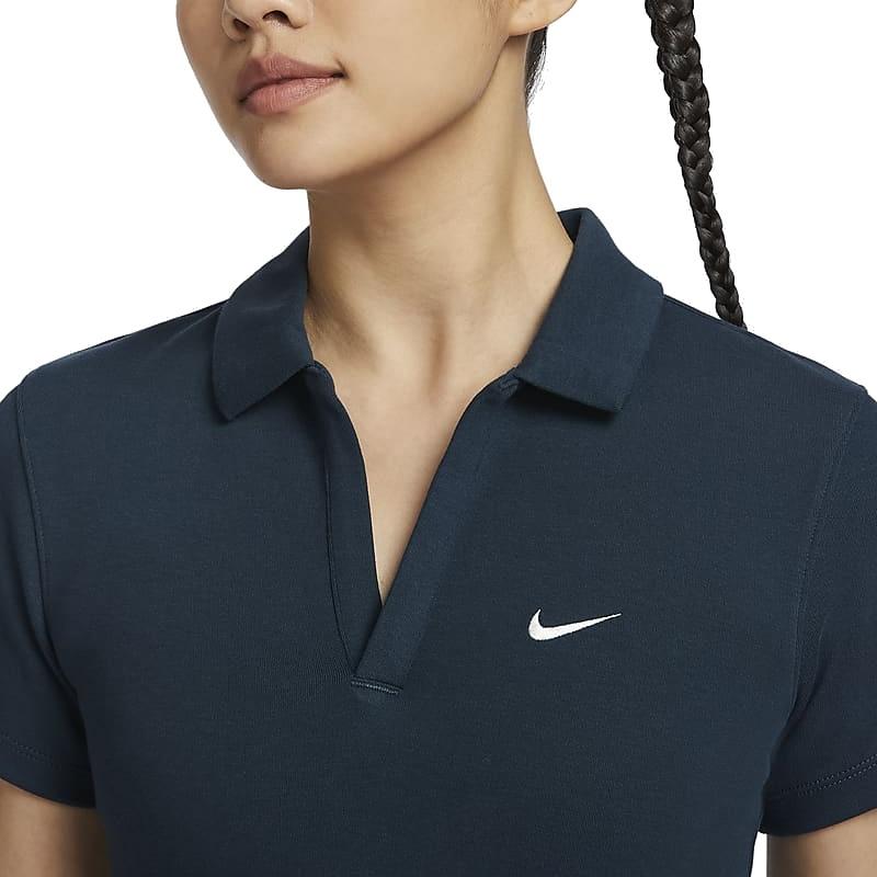 (WMNS) Nike Sportswear Essential Polo Shirt Asia Sizing 'Dark Blue' Women's DV7885-478