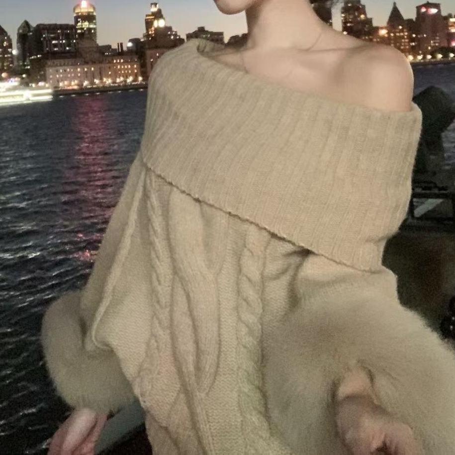 Autumn/Winter 2025 One-Shoulder Knit Cape Top