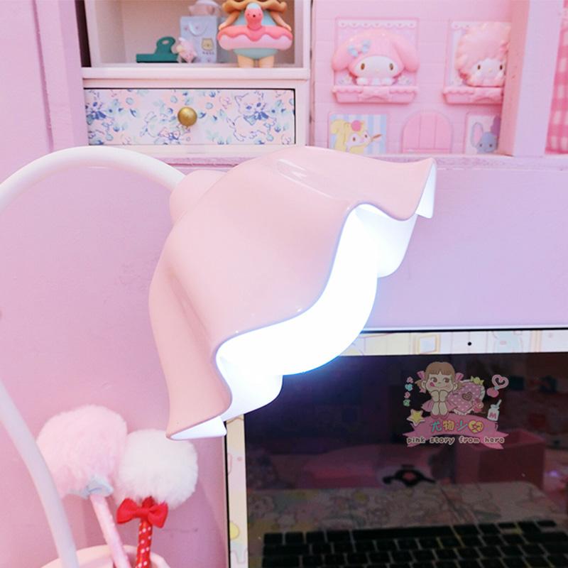 Lovely 3 Levels Dimmer Reading Table Lamp Pen Case Base Student LED Desk Lamp Girls Charge Bedside Lamp for Bedroom Studyroom