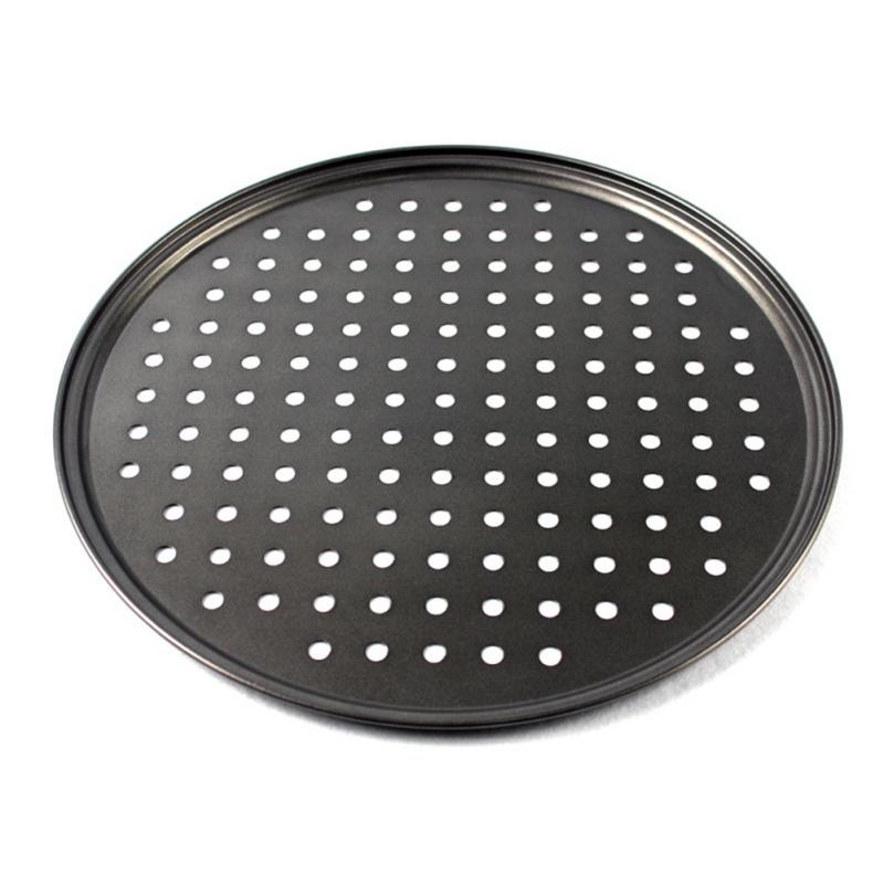 Bakeware Baking Tool Carbon Steel Non-stick Pizza Baking Pan Mesh Tray Plate Round Deep Dish Pizza Pan Tray Mould